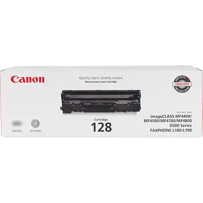 Genuine Canon 128 Black Standard Yield Toner Cartridge (3500B001AA)
