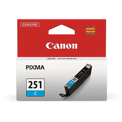 Genuine Canon CLI-251 Cyan Standard Yield Ink Cartridge (6514B001)