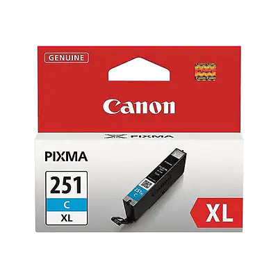 Genuine Canon CLI-251XL Cyan High Yield Ink Cartridge (6449B001)