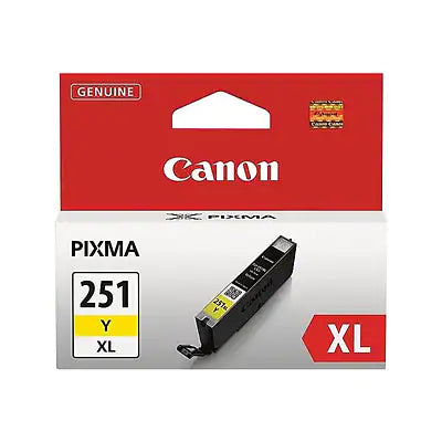 Genuine Canon CLI-251XL Yellow High Yield Ink Cartridge (6451B001)