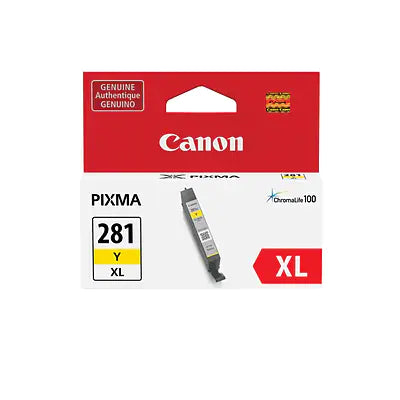 Genuine Canon CLI-281XL Yellow Ink Tank (2036C001), High Yield
