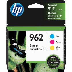 Genuine HP 962 Cyan/Magenta/Yellow Standard Yield Ink Cartridge 3/Pack 3YP00AN
