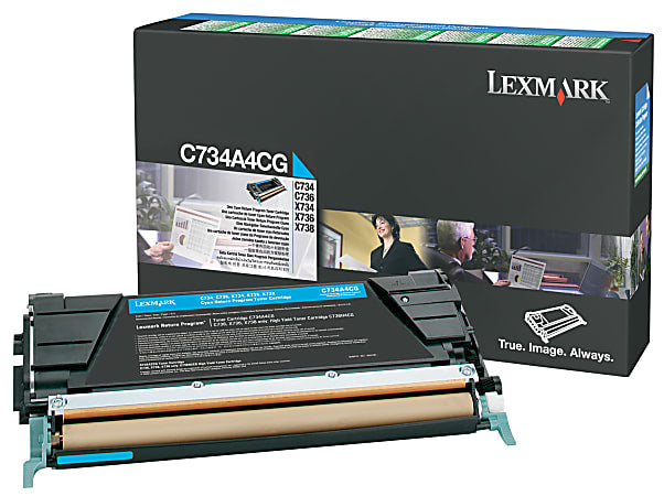 Genuine Lexmark C734A4CG Return Program Cyan Toner Cartridge