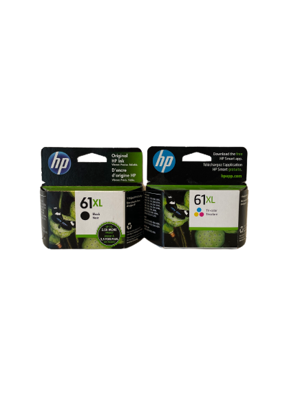 HP 61XL Black and 61XL Tri-Color High Yield Ink Cartridge 2/Pack (CH563WN/CH564WN)