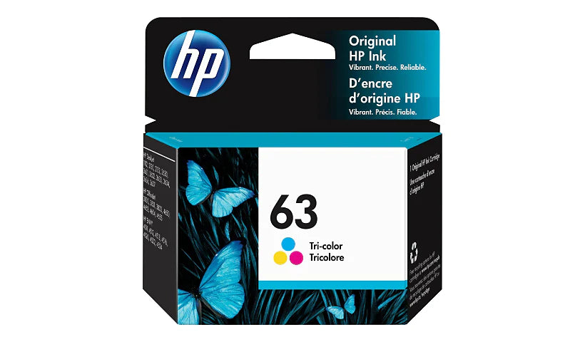 Genuine HP 63 Tri-Color Standard Yield Ink Cartridge F6U61AN
