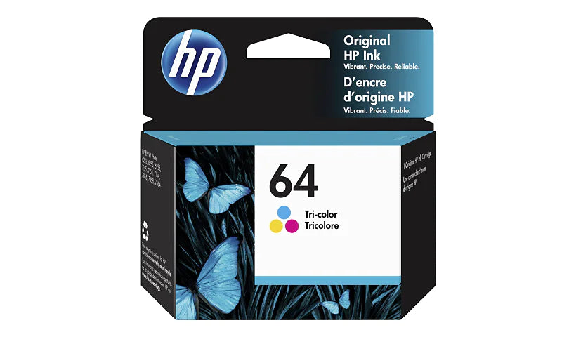 Genuine HP 64 Tri-Color Standard Yield Ink Cartridge N9J89AN