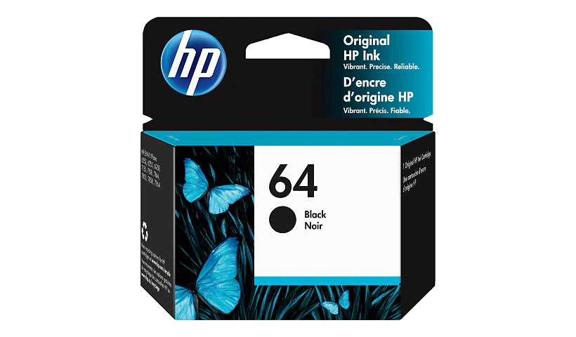 Genuine HP 64 Black Standard Yield Ink Cartridge N9J90AN