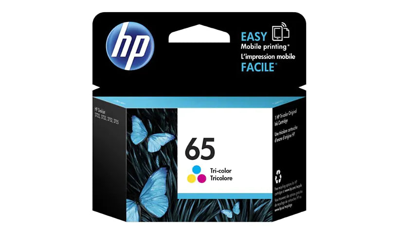 Genuine HP 65 Tri-Color Standard Yield Ink Cartridge N9K01AN