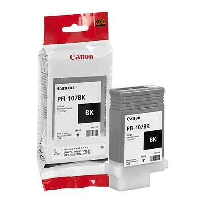 Genuine Canon PFI-107 Black Standard Yield Ink Cartridge PFI-107BK (6705B001)