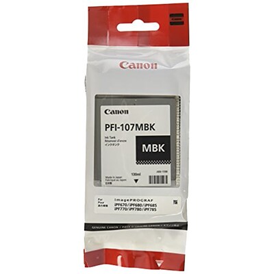 Genuine Canon PFI-107 Matte Black Standard Yield Ink Cartridge PFI-107MBK (6704B001)