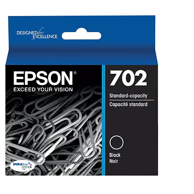 Genuine Epson 702 Black Standard Yield Ink Cartridge T702120